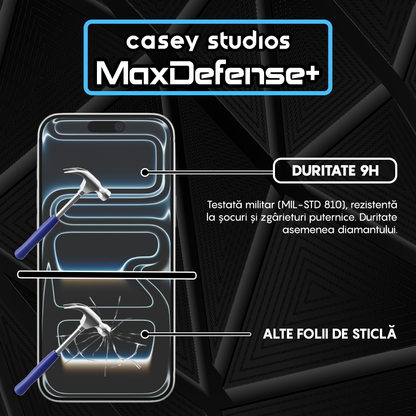 Folie Sticla MaxDefense+ - iPhone 17 Pro Max - Negru