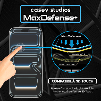 Folie Sticla MaxDefense+ - iPhone 17 Pro Max - Negru