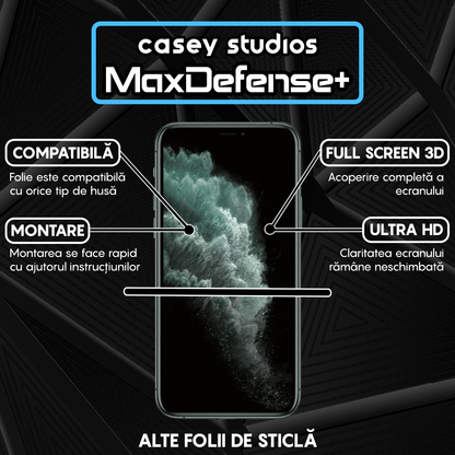 Folie Sticla MaxDefense+ - iPhone 11 Pro - Negru