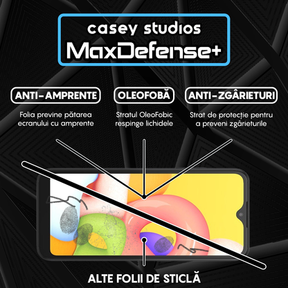 Folie Sticla MaxDefense+ - Samsung Galaxy A01 - Negru