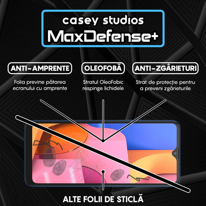 Folie Sticla MaxDefense+ - Samsung Galaxy A20S - Negru