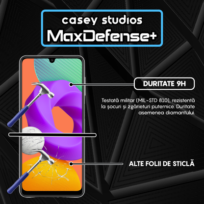 Folie Sticla MaxDefense+ - Samsung Galaxy A22 4G/M22 - Negru