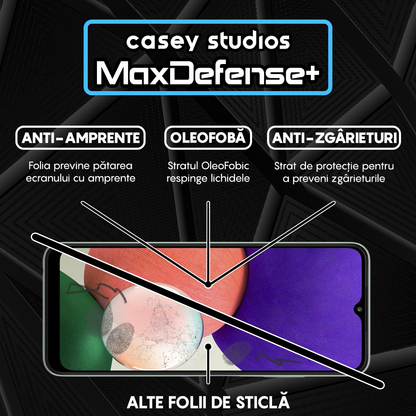 Folie Sticla MaxDefense+ - Samsung Galaxy A22 5G - Negru
