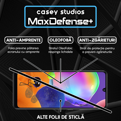 Folie Sticla MaxDefense+ - Samsung Galaxy A31 - Negru