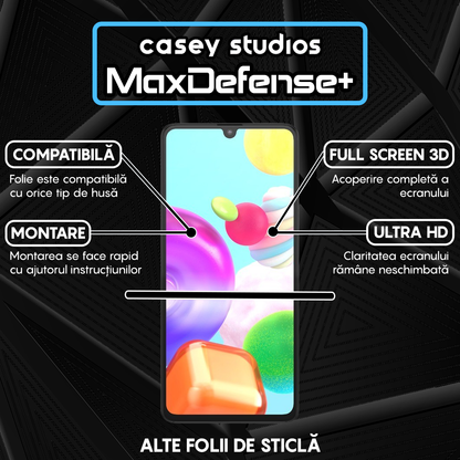Folie Sticla MaxDefense+ - Samsung Galaxy A41 - Negru