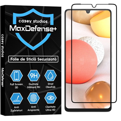 Folie Sticla MaxDefense+ - Samsung Galaxy A42 5G - Negru