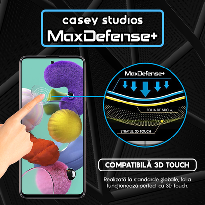 Folie Sticla MaxDefense+ - Samsung Galaxy A51 4G/5G - Negru