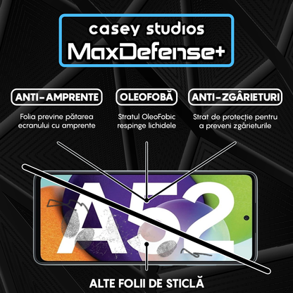 Folie Sticla MaxDefense+ - Samsung Galaxy A52S 5G/A52 5G/A52 4G - Negru