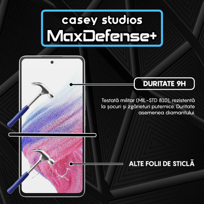 Folie Sticla MaxDefense+ - Samsung Galaxy A53 5G - Negru