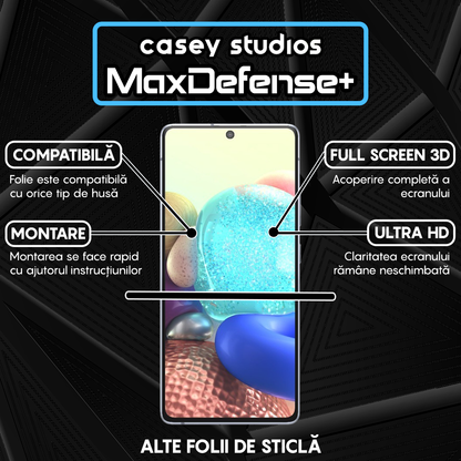 Folie Sticla MaxDefense+ - Samsung Galaxy A71 4G/A71 5G/M51/Note 10 Lite - Negru