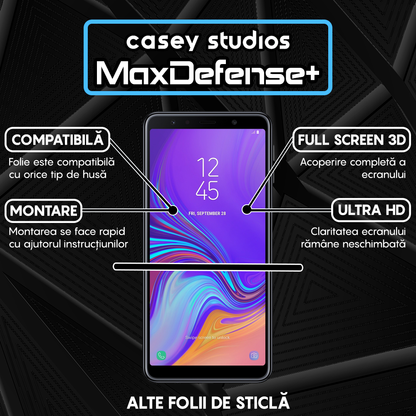 Folie Sticla MaxDefense+ - Samsung Galaxy A7 2018 - Negru