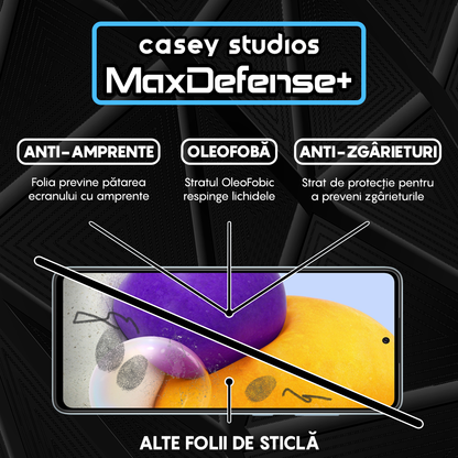 Folie Sticla MaxDefense+ - Samsung Galaxy A72 4G/A72 5G - Negru