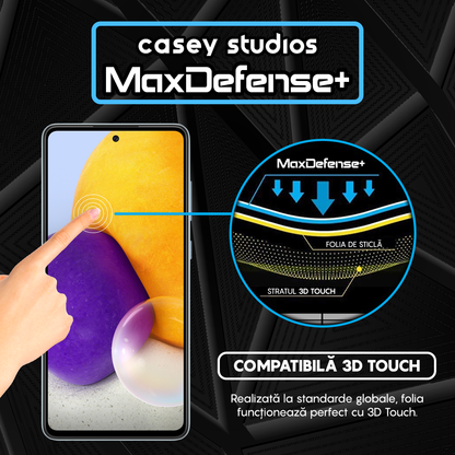Folie Sticla MaxDefense+ - Samsung Galaxy A72 4G/A72 5G - Negru