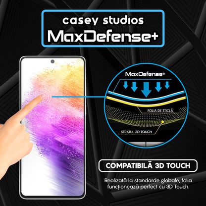 Folie Sticla MaxDefense+ - Samsung Galaxy A73 5G - Negru