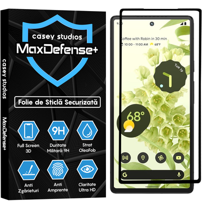 Folie Sticla MaxDefense+ - Google Pixel 6 - Negru