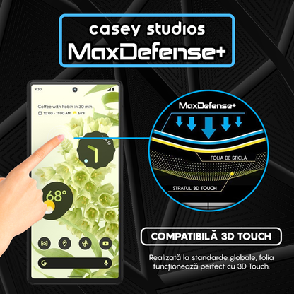 Folie Sticla MaxDefense+ - Google Pixel 6 - Negru