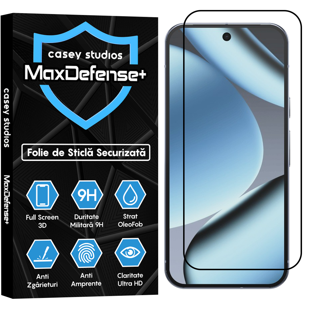 Folie Sticla MaxDefense+ - Google Pixel 10 Pro - Negru