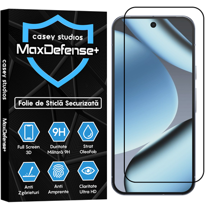 Folie Sticla MaxDefense+ - Google Pixel 10 Pro - Negru