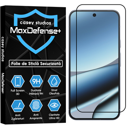 Folie Sticla MaxDefense+ - Google Pixel 10 Pro XL - Negru