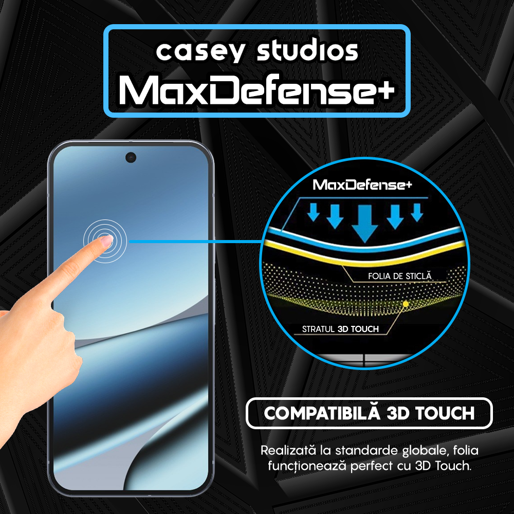 Folie Sticla MaxDefense+ - Google Pixel 10 Pro XL - Negru