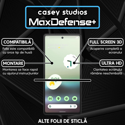 Folie Sticla MaxDefense+ - Google Pixel 6a - Negru
