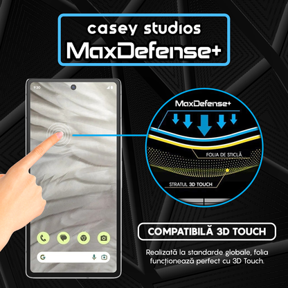 Folie Sticla MaxDefense+ - Google Pixel 7a - Negru
