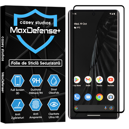 Folie Sticla MaxDefense+ - Google Pixel 7 Pro - Negru