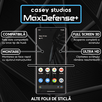 Folie Sticla MaxDefense+ - Google Pixel 7 Pro - Negru