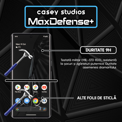 Folie Sticla MaxDefense+ - Google Pixel 7 Pro - Negru
