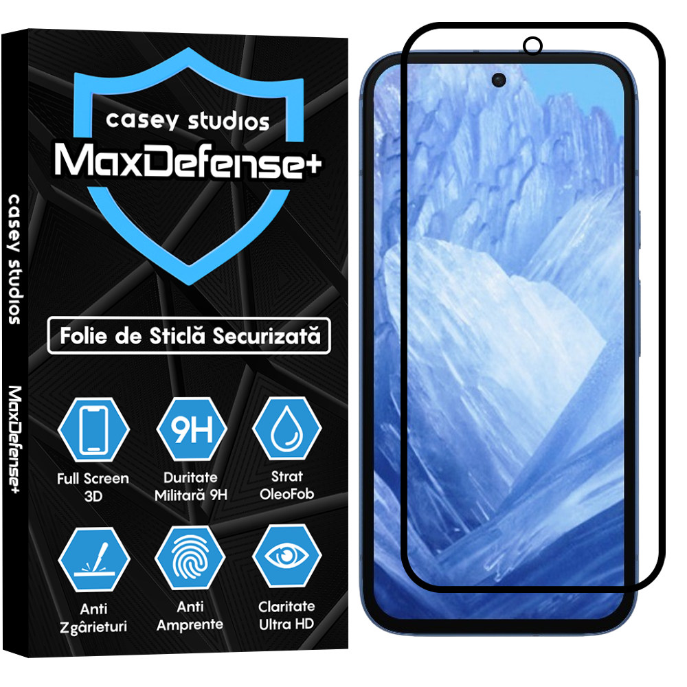 Folie Sticla MaxDefense+ - Google Pixel 8a - Negru