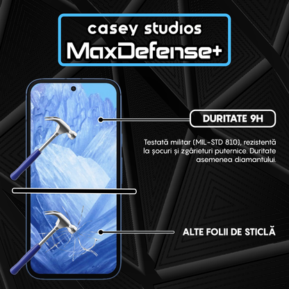 Folie Sticla MaxDefense+ - Google Pixel 8a - Negru