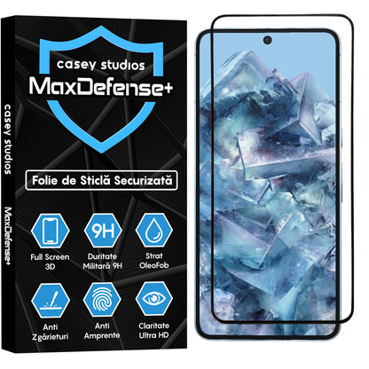 Folie Sticla MaxDefense+ - Google Pixel 8 Pro - Negru