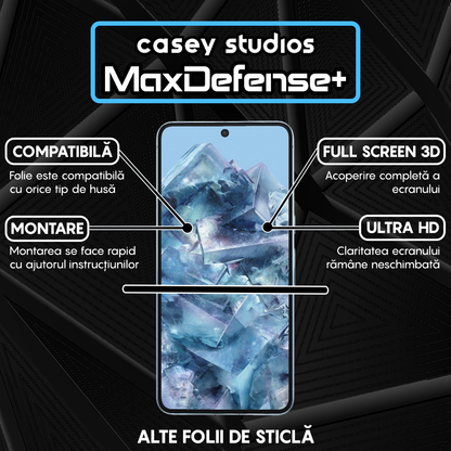 Folie Sticla MaxDefense+ - Google Pixel 8 Pro - Negru