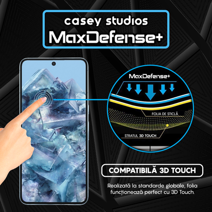 Folie Sticla MaxDefense+ - Google Pixel 8 Pro - Negru