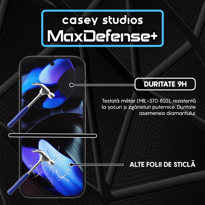 Folie Sticla MaxDefense+ - Google Pixel 9 - Negru