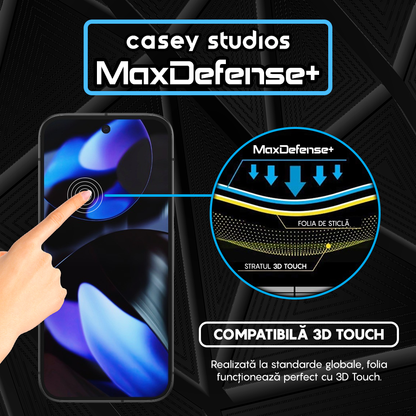 Folie Sticla MaxDefense+ - Google Pixel 9 - Negru