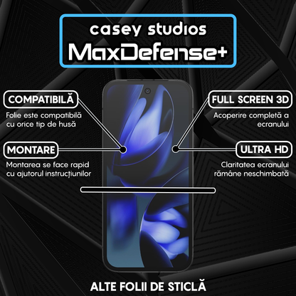Folie Sticla MaxDefense+ - Google Pixel 9A - Negru