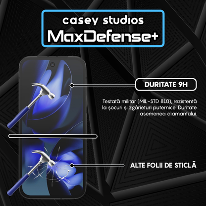 Folie Sticla MaxDefense+ - Google Pixel 9A - Negru
