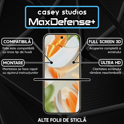 Folie Sticla MaxDefense+ - Google Pixel 9 Pro - Negru