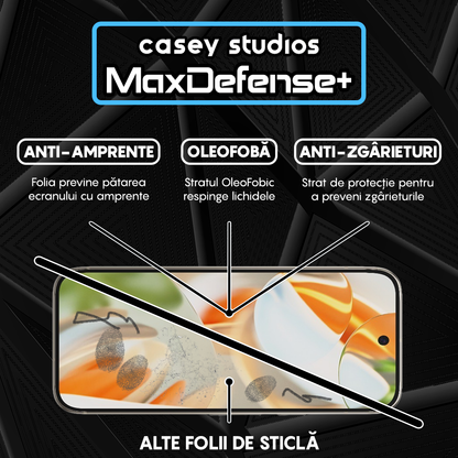 Folie Sticla MaxDefense+ - Google Pixel 9 Pro - Negru