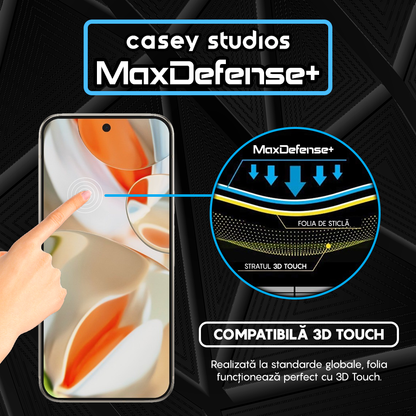 Folie Sticla MaxDefense+ - Google Pixel 9 Pro XL - Negru