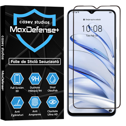 Folie Sticla MaxDefense+ - Honor 70 Lite - Negru