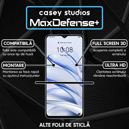 Folie Sticla MaxDefense+ - Honor 70 Lite - Negru