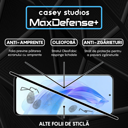 Folie Sticla MaxDefense+ - Honor 90 Lite - Negru