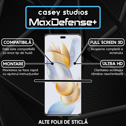 Folie Sticla MaxDefense+ - Honor 90 Pro - Negru