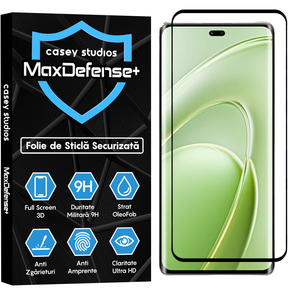 Folie Sticla MaxDefense+ - Huawei Enjoy 70X - Negru