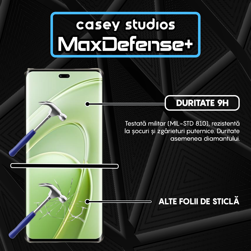 Folie Sticla MaxDefense+ - Huawei Enjoy 70X - Negru