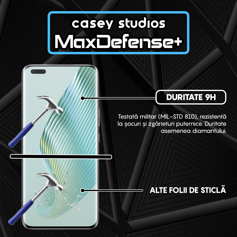 Folie Sticla MaxDefense+ - Honor Magic5 Pro - Negru