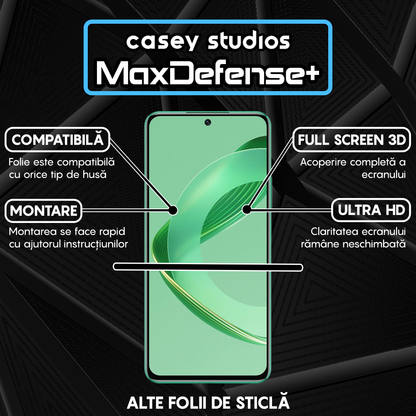 Folie Sticla MaxDefense+ - Huawei nova 12 - Negru