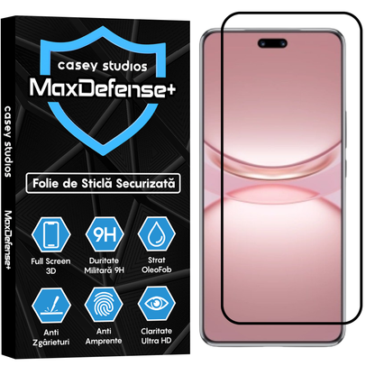 Folie Sticla MaxDefense+ - Huawei nova 12 Pro - Negru
